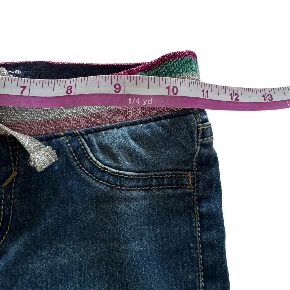 Vigoss Shorts Girls XS Blue Denim The Thompson Bermuda Glitter Elastic‎ Waist
